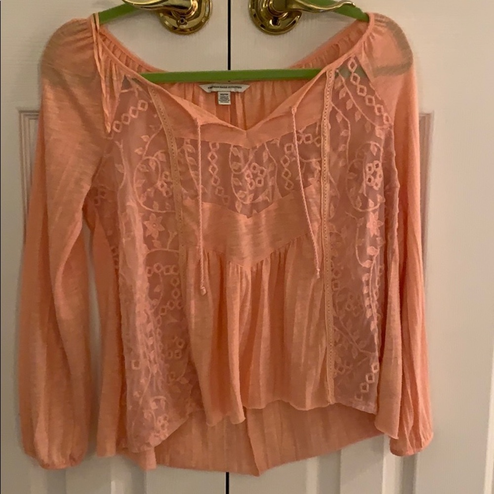 American Eagle pink blouse